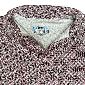 IBKUL Performance Polo Shirt Men Size Large Golf Tennis Pickleball Casual UPF 50